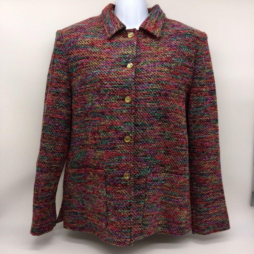 Draper's & Damon's Multi Colored Earth Tones Nubby Jacket/Blazer NWT-Size S